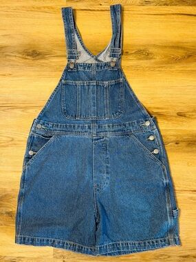 Vintage Unionbay Denim Short Overalls Size M Blue Bib Overall Shorts